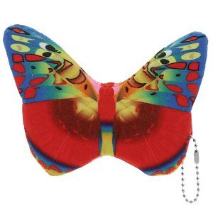 Blue Red Butterfly Coin Purse Keychain Wallet